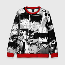 Свитшот детский Токийский гуль паттерн, цвет: 3D-красный