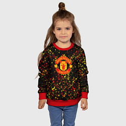 Свитшот детский Манчестер юнайтед краски, цвет: 3D-красный — фото 2