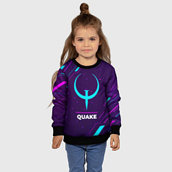Свитшот детский Символ Quake в неоновых цветах на темном фоне, цвет: 3D-черный — фото 2