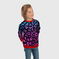 Свитшот детский Леопардовый градиент, цвет: 3D-красный — фото 2