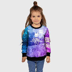 Свитшот детский Stray: Neon Logo, цвет: 3D-черный — фото 2