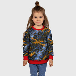 Свитшот детский Оранжево-Синяя Вулканическая Лава, цвет: 3D-красный — фото 2