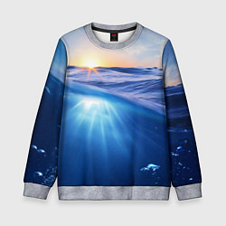 Свитшот детский Грань между небом и водой, цвет: 3D-меланж