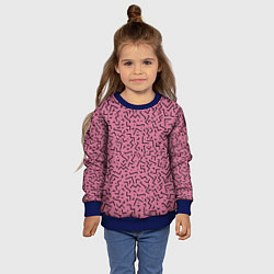 Свитшот детский Минималистический паттерн на розовом фоне, цвет: 3D-синий — фото 2