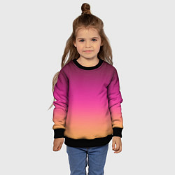 Свитшот детский Оранжево-пурпурный градиент, цвет: 3D-черный — фото 2