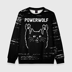 Свитшот детский Группа Powerwolf и Рок Кот, цвет: 3D-черный