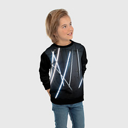 Свитшот детский Неоновые лампы во тьме - Голубой, цвет: 3D-черный — фото 2