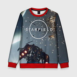 Свитшот детский Космический бой в Starfield, цвет: 3D-красный