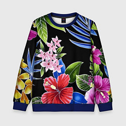 Свитшот детский Floral vanguard composition Летняя ночь Fashion tr, цвет: 3D-синий