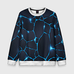 Свитшот детский Синие разломы, цвет: 3D-белый