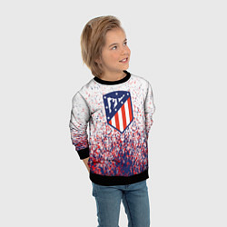 Свитшот детский Atletico madrid logo брызги красок, цвет: 3D-черный — фото 2