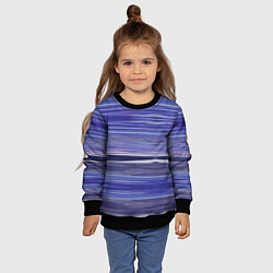 Свитшот детский Абстрактный синий полосатый узор, цвет: 3D-черный — фото 2