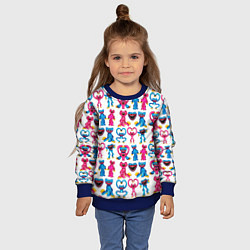 Свитшот детский POPPY PLAYTIME HAGGY WAGGY AND KISSY MISSY PATTERN, цвет: 3D-синий — фото 2