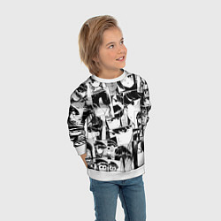 Свитшот детский Komi san pattern, цвет: 3D-белый — фото 2