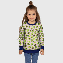 Свитшот детский Авокадо, текстильный паттерн, цвет: 3D-синий — фото 2