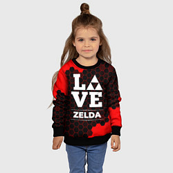 Свитшот детский Zelda Love Классика, цвет: 3D-черный — фото 2