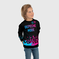 Свитшот детский Depeche Mode Neon Gradient, цвет: 3D-черный — фото 2