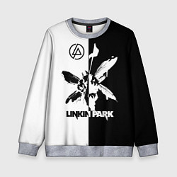 Свитшот детский Linkin Park логотип черно-белый, цвет: 3D-меланж