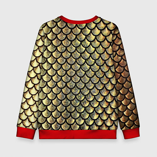 Детский свитшот Чешуя золотая / 3D-Красный – фото 2
