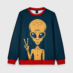 Свитшот детский Привет их космоса, цвет: 3D-красный