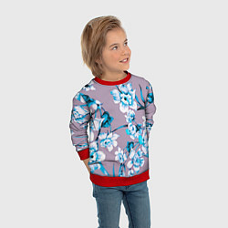Свитшот детский Летний стилизованный цветочный паттерн, цвет: 3D-красный — фото 2