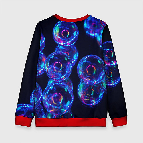 Детский свитшот Неоновые сюрреалистичные пузыри - Синий / 3D-Красный – фото 2