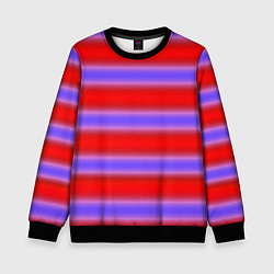 Свитшот детский Striped pattern мягкие размытые полосы красные фио, цвет: 3D-черный