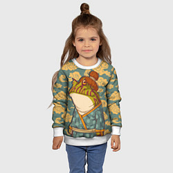 Свитшот детский Японская лягушка, цвет: 3D-белый — фото 2