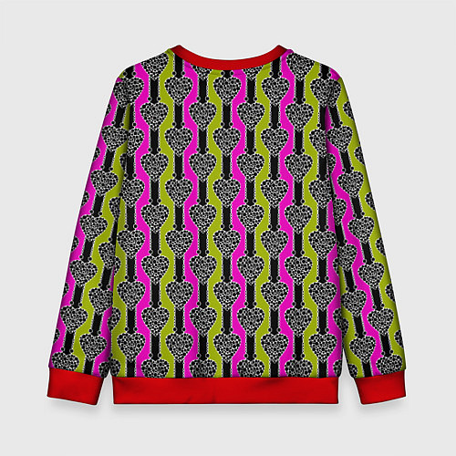 Детский свитшот Striped multicolored pattern Сердце / 3D-Красный – фото 2