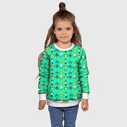 Свитшот детский COLORFUL ROBOTS, цвет: 3D-белый — фото 2