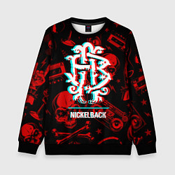 Свитшот детский Nickelback Rock Glitch, цвет: 3D-черный