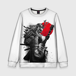 Свитшот детский Самурай гитарист, цвет: 3D-белый