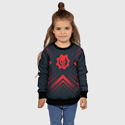 Свитшот детский Красный Символ Gears of War на темном фоне со стре, цвет: 3D-черный — фото 2