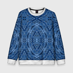 Свитшот детский Gray blue ethnic arabic ornament, цвет: 3D-белый