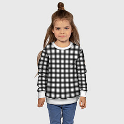 Свитшот детский Black and white trendy checkered pattern, цвет: 3D-белый — фото 2