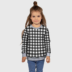 Свитшот детский Black and white trendy checkered pattern, цвет: 3D-меланж — фото 2