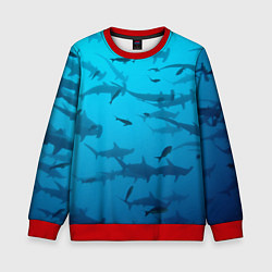 Свитшот детский Акулы - океан, цвет: 3D-красный