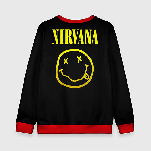 Детский свитшот Nirvana - Kurt Donald Cobain / 3D-Красный – фото 2