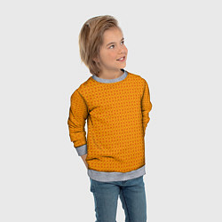 Свитшот детский Оранжевые классические узоры, цвет: 3D-меланж — фото 2