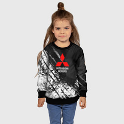 Свитшот детский Mitsubishi - След протектора, цвет: 3D-черный — фото 2