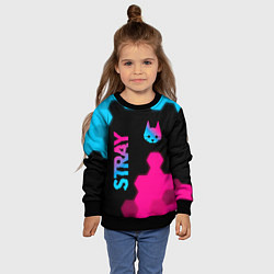 Свитшот детский Stray: Neon Gradient, цвет: 3D-черный — фото 2