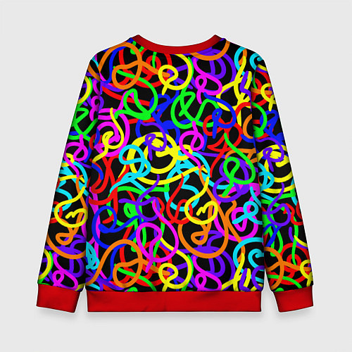 Детский свитшот Неоновый беспорядок / 3D-Красный – фото 2