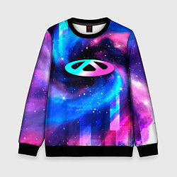 Свитшот детский Chery неоновый космос, цвет: 3D-черный