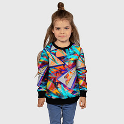 Свитшот детский Яркий неоновый абстрактный узор, цвет: 3D-черный — фото 2