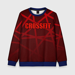 Свитшот детский CROSSFIT - КРАСНЫЕ ЛИНИИ, цвет: 3D-синий