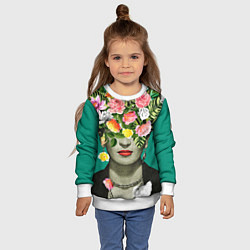 Свитшот детский Фрида Кало - Арт Портрет, цвет: 3D-белый — фото 2