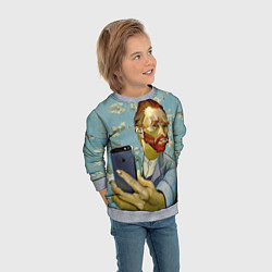 Свитшот детский Ван Гог Селфи - Арт Портрет, цвет: 3D-меланж — фото 2