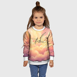 Свитшот детский Птеродактиль в облаках, цвет: 3D-белый — фото 2