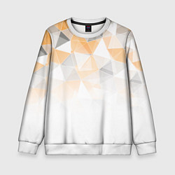 Свитшот детский Однотонный белый и желто-серый геометрический, цвет: 3D-белый