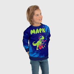 Свитшот детский Марк рокозавр, цвет: 3D-синий — фото 2